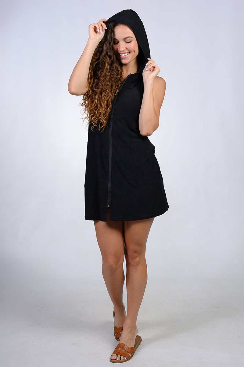 Sleeveless hoodie dress
