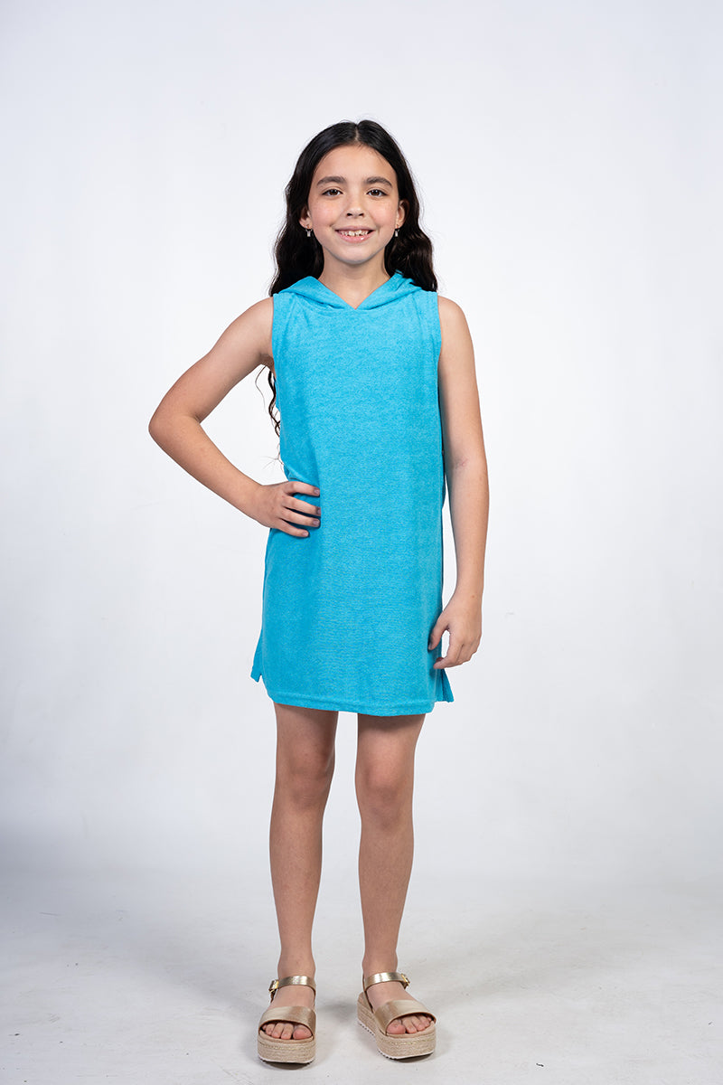 Turquoise hoodie dress