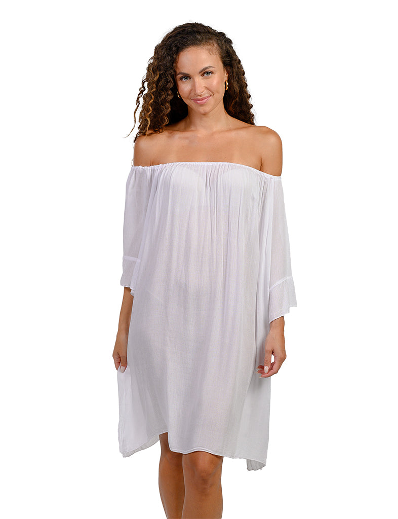 Gauze off the shoulder dress