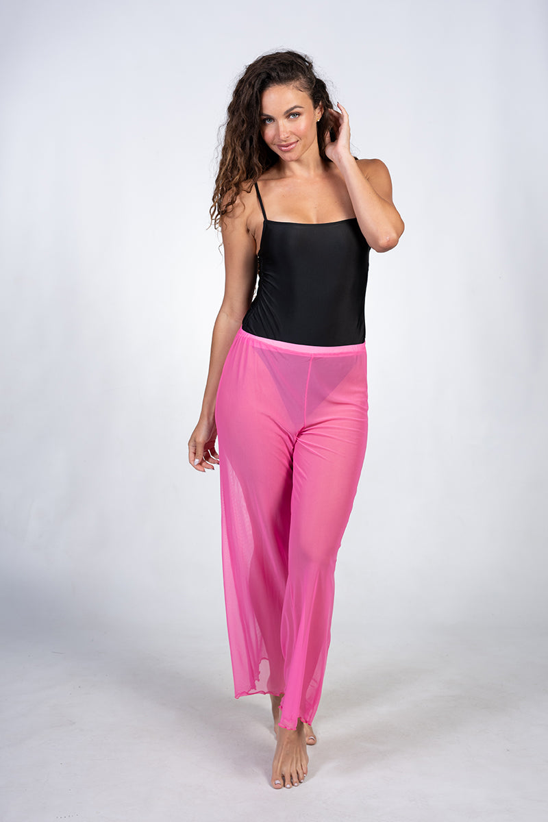 Pink micro mesh pant