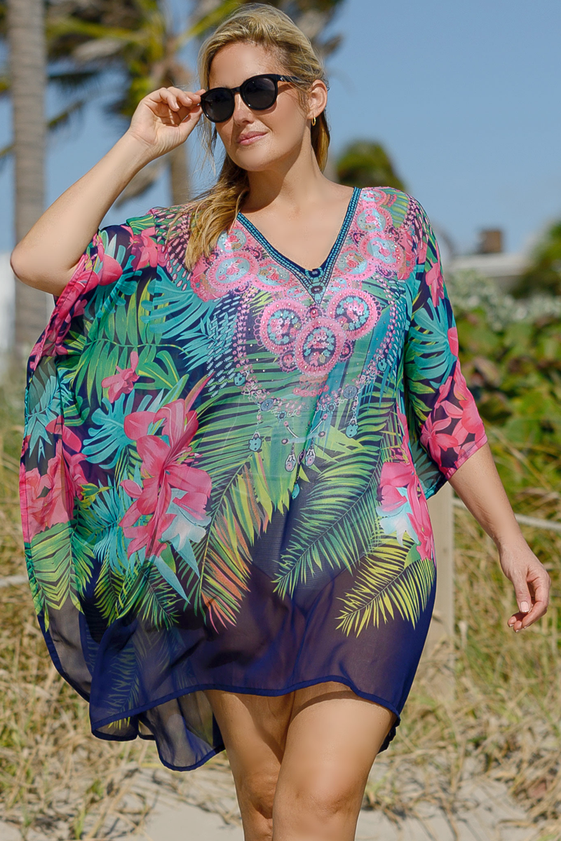 Embellished Kaftan Dress Jewelled Beach Cover Up Embellished Kaftan INGEAR Embellished Kaftan Dress Jewelled Beach Cover Up Embellished Kaftan INGEAR