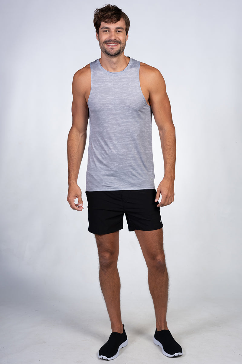Men's grey space dye tank shirt