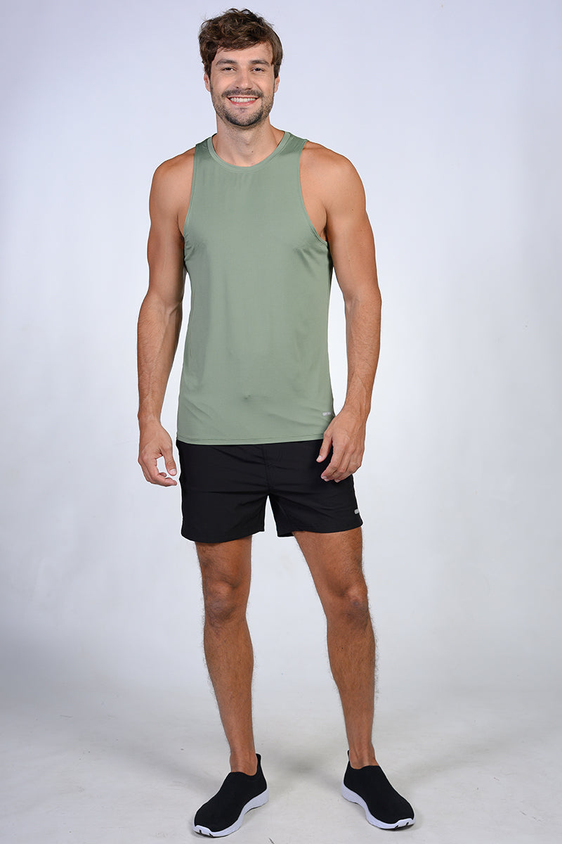 Men's military green tank shirt