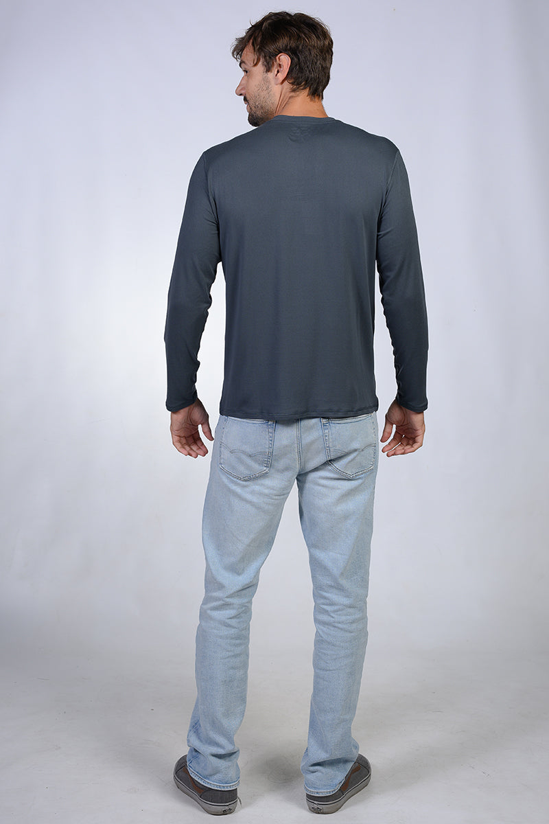 Brushed long sleeve crew neck