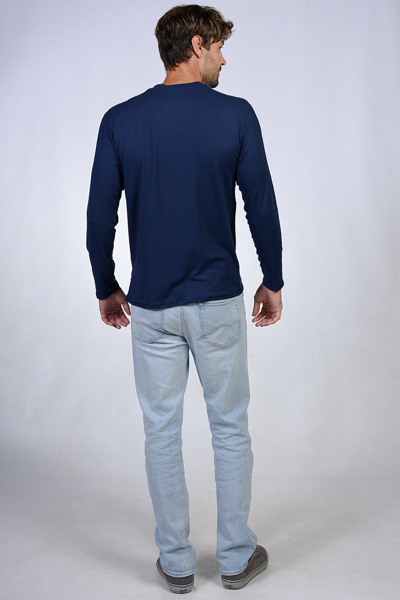 Brushed long sleeve crew neck