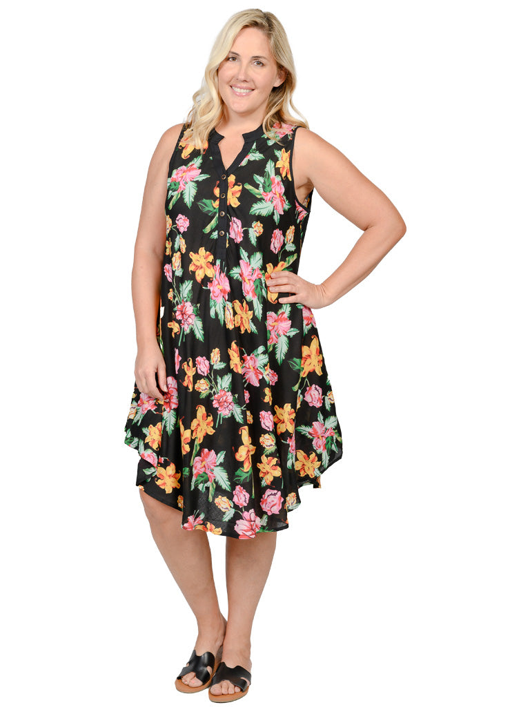 Umbrella dress in the Amaryllis print