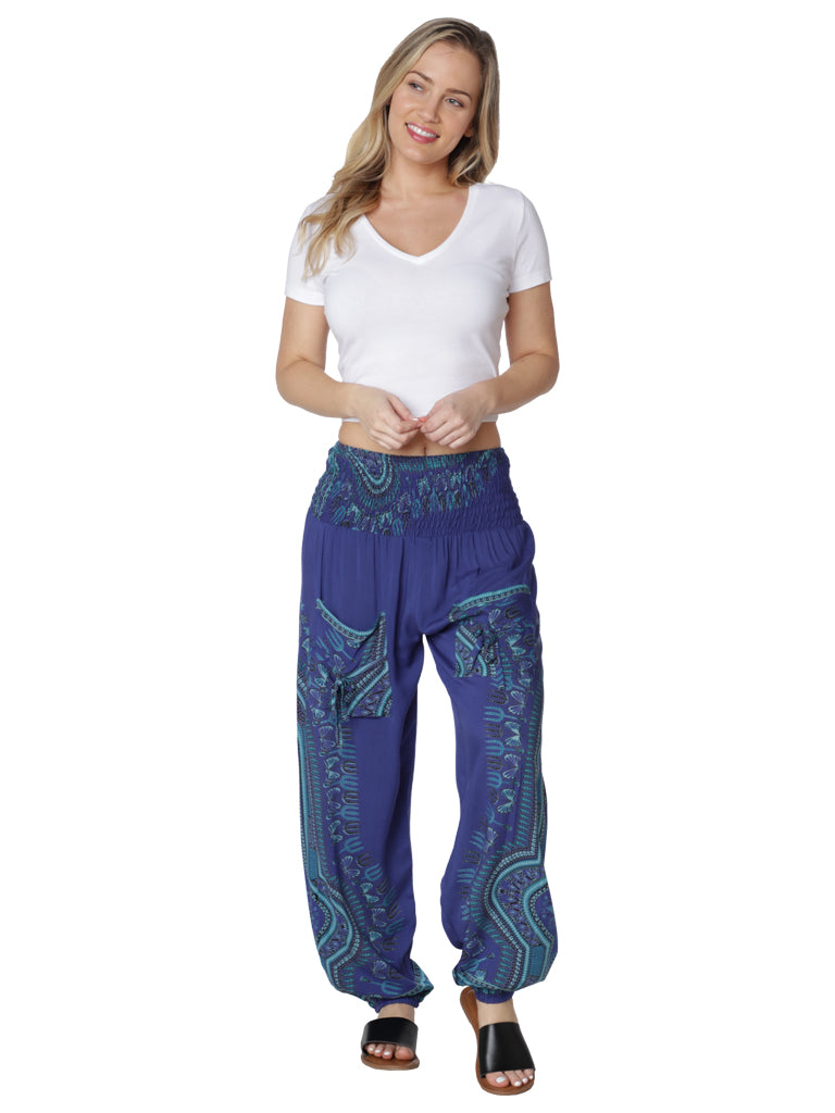 Smocked on top harem pant