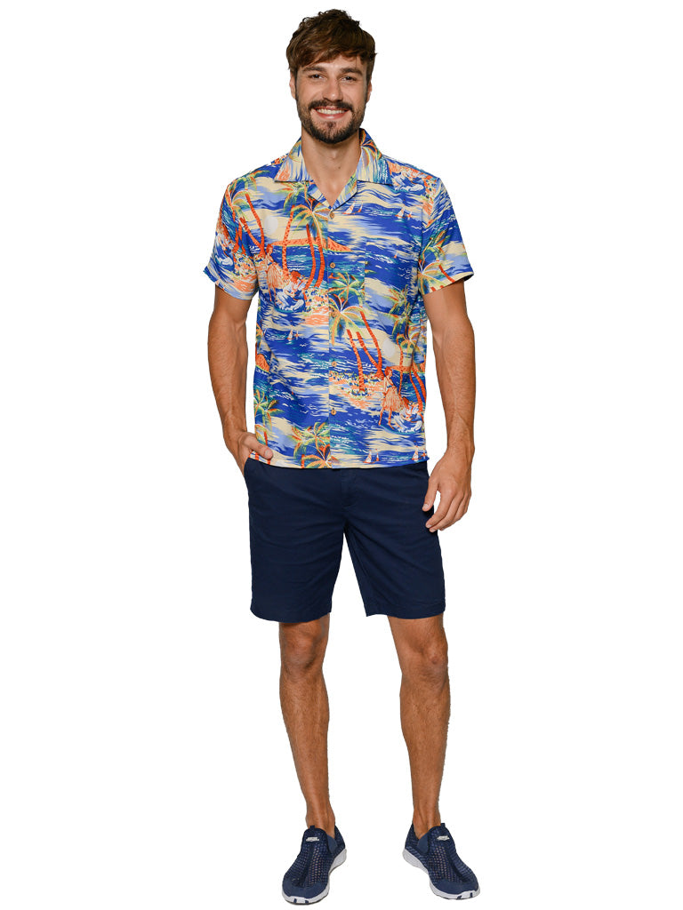 KOHS31-HHB Hawaiian Hula Blue print