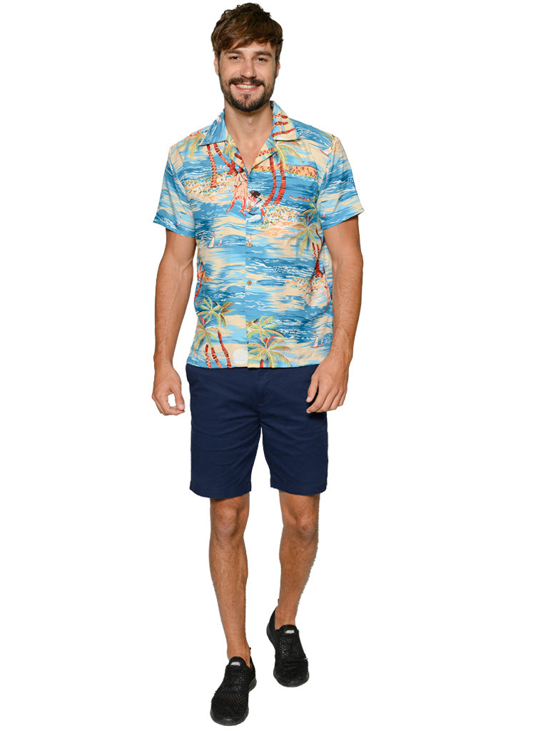 KOHS31-HHT - Hawaiian Hula Turquoise Print