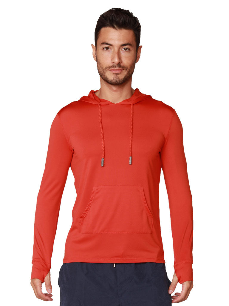 Rust SPF-50 Hoodie front view hoodie off