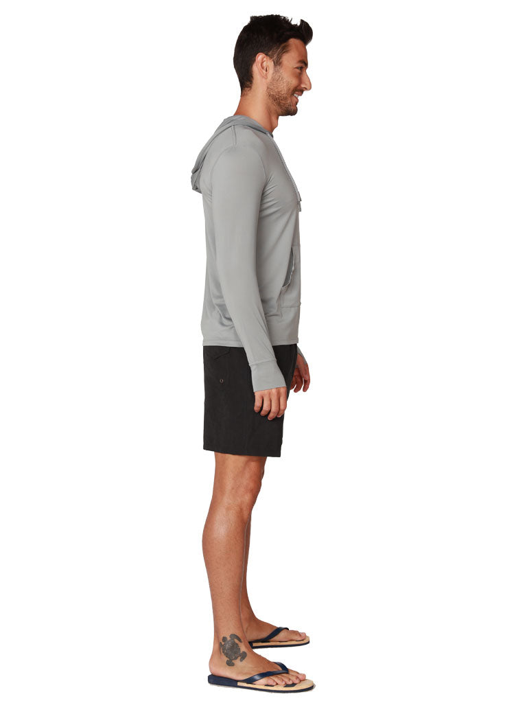 Silver SPF-50 Hoodie side view hoodie off