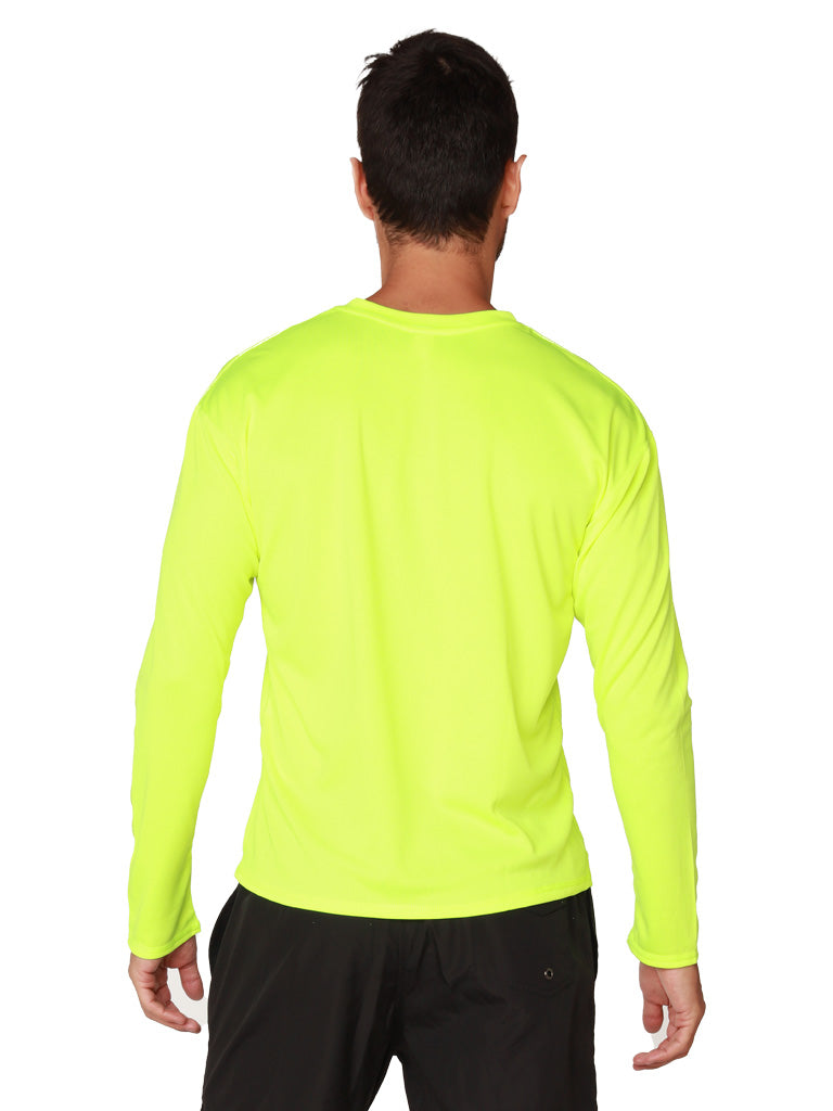 Men's UPF 50+ UV Sun Protection Outdoor Long Sleeve Performance T-Shirt in birdseye fabric