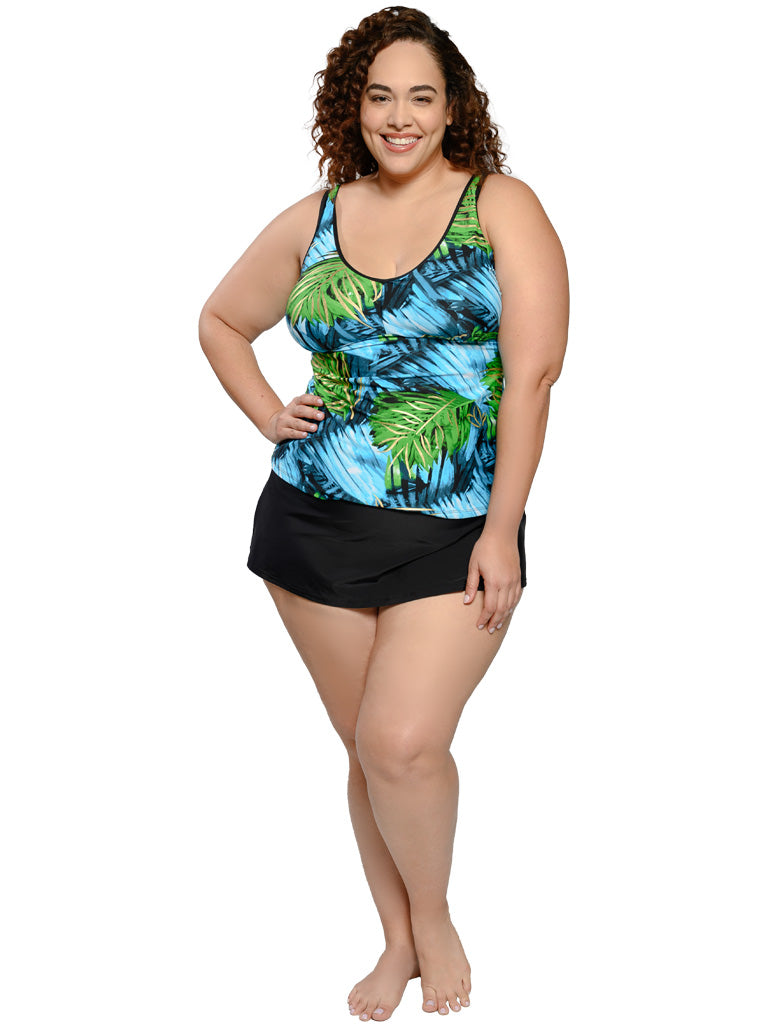 Foil Ferns print tankini