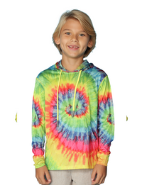 Bright "Rainbow" swirl tie dye hoodie for boys