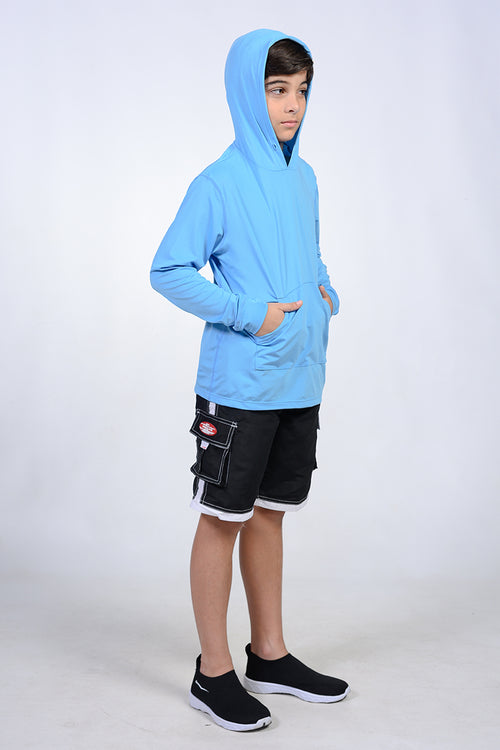 Sky color hoodie shirt