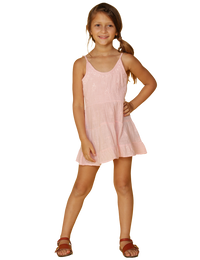 Girl's ruffle bottom embroidered slip dress cover up