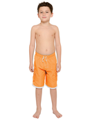 Boys' cargo shorts the longer swim trunks in solid colors and white detail