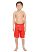 Boys' cargo shorts the longer swim trunks in solid colors and white detail