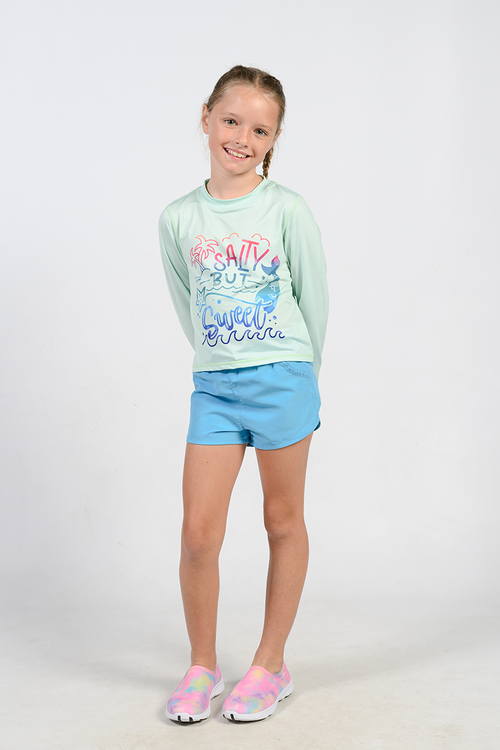 Print and detailed Long Sleeve Crew neck Sun-Shirts