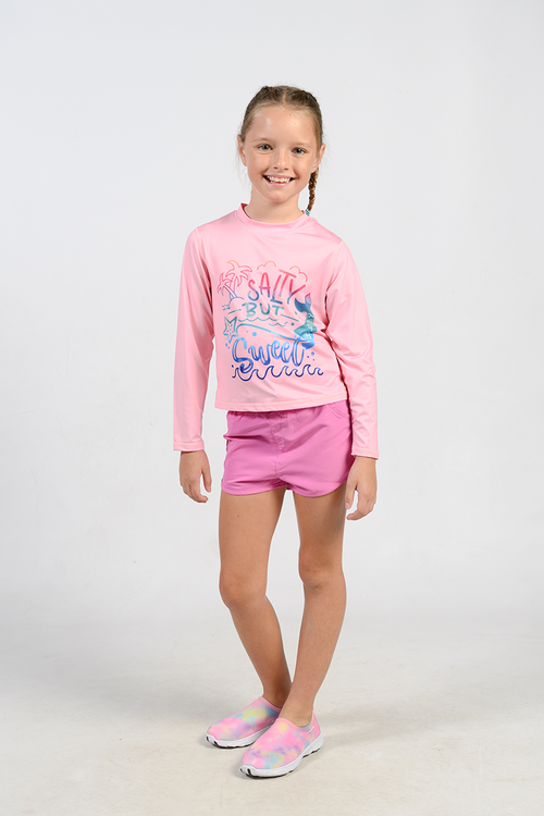 Print and detailed Long Sleeve Crew neck Sun-Shirts