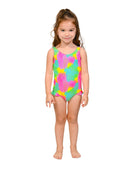 Side leg ruffle one piece bathing suit for infant and toddler girls