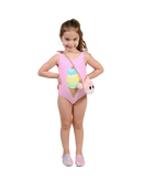 Swimwear for toddler girls in the three ice-cream scoop theme