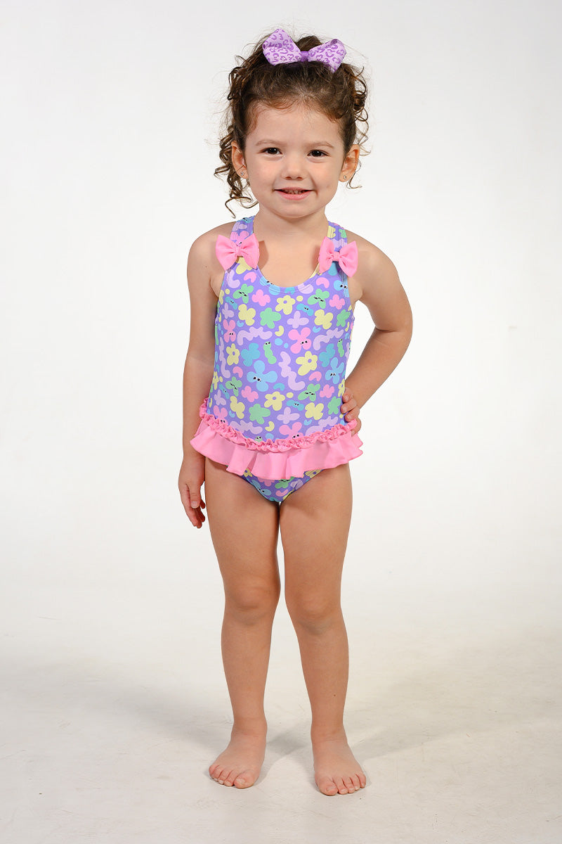 Girls' Ruffle Bow One Piece