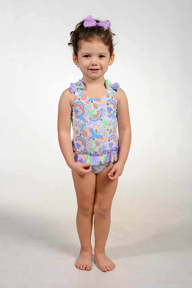 Girls' Ruffle Bow One Piece