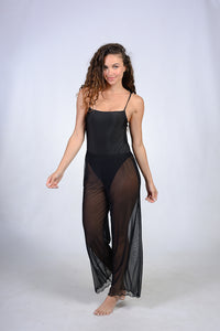 Black micro mesh pant