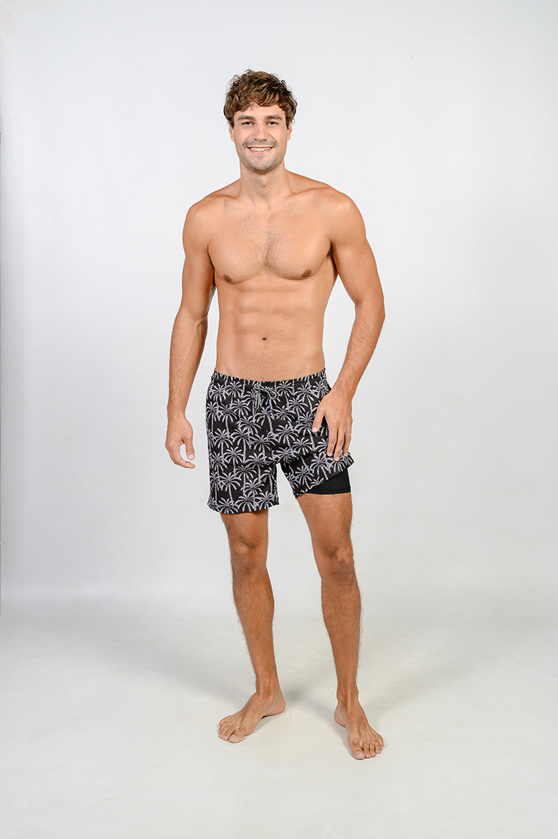 Swim shorts with inside boxer