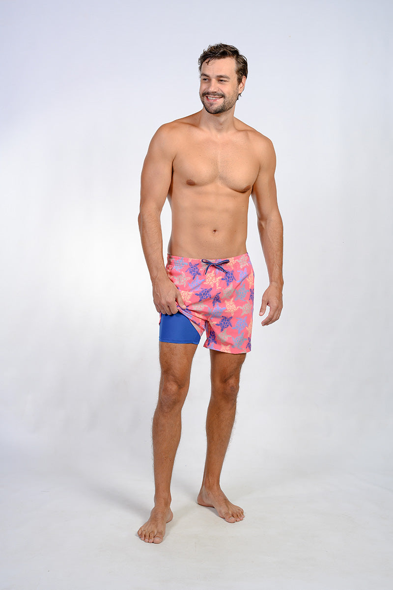 Swim shorts with inside boxer