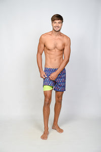 Swim shorts with inside boxer