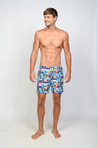 Swim shorts with inside boxer