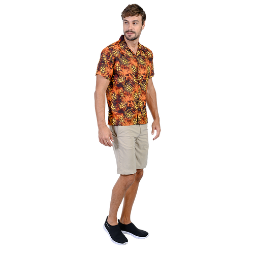 KOHS31-BRN- Brown Turtles Print Shirt