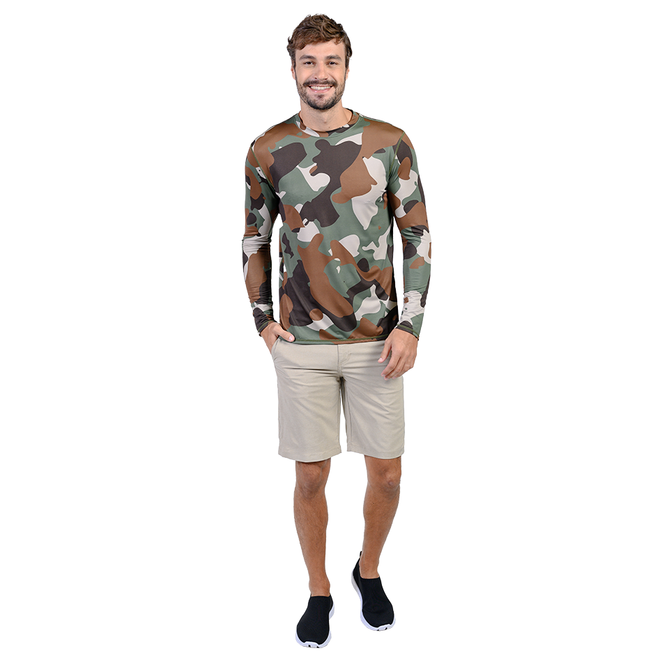 Men's Printed Long Sleeve Ultra Light Weight Sun Shirts