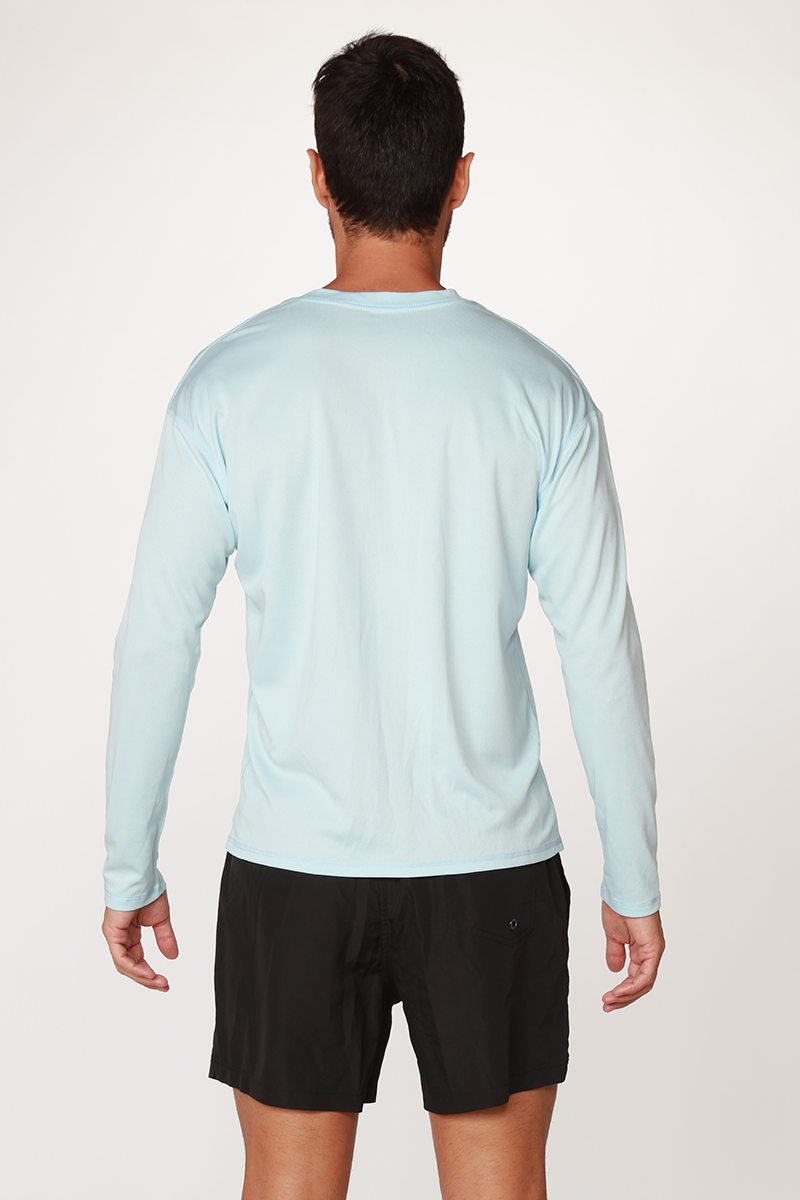 Men's UPF 50+ UV Sun Protection Outdoor Long Sleeve Performance T-Shirt in birdseye fabric