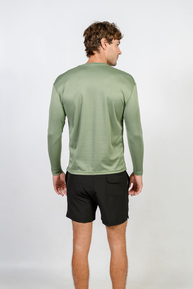 Men's UPF 50+ UV Sun Protection Outdoor Long Sleeve Performance T-Shirt in birdseye fabric