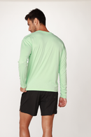 Men's UPF 50+ UV Sun Protection Outdoor Long Sleeve Performance T-Shirt in birdseye fabric