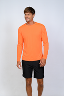 Men's UPF 50+ UV Sun Protection Outdoor Long Sleeve Performance T-Shirt in birdseye fabric