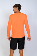 Men's UPF 50+ UV Sun Protection Outdoor Long Sleeve Performance T-Shirt in birdseye fabric