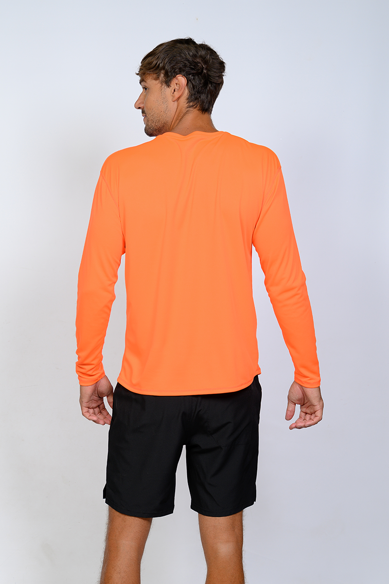 Men's UPF 50+ UV Sun Protection Outdoor Long Sleeve Performance T-Shirt in birdseye fabric