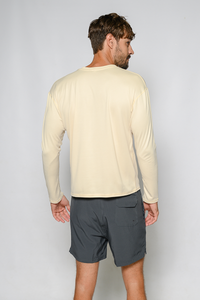 Men's UPF 50+ UV Sun Protection Outdoor Long Sleeve Performance T-Shirt in birdseye fabric