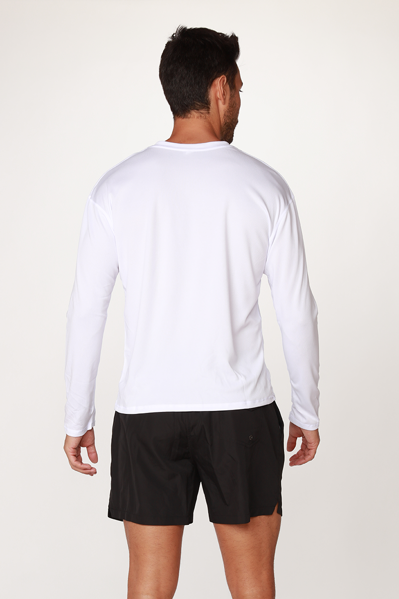 Men's UPF 50+ UV Sun Protection Outdoor Long Sleeve Performance T-Shirt in birdseye fabric