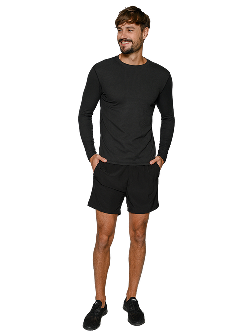 Men's Ribbed Long Sleeve Ultra Light Weight Sun Shirts in solid colors