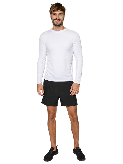 Ribbed sun shirt in white