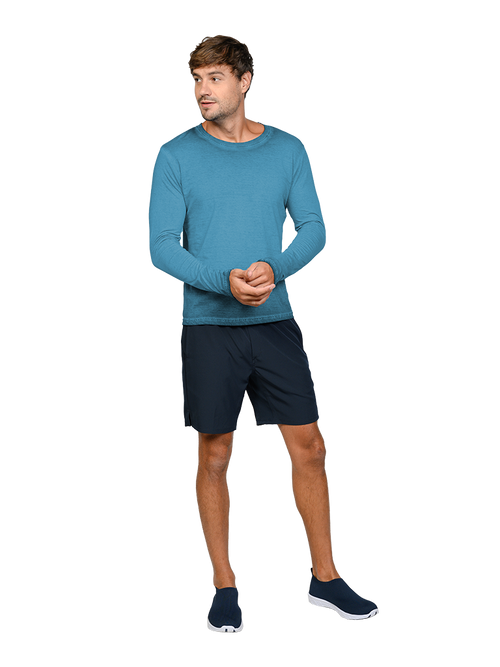 Men's long sleeve cool wash crew neck t-shirt