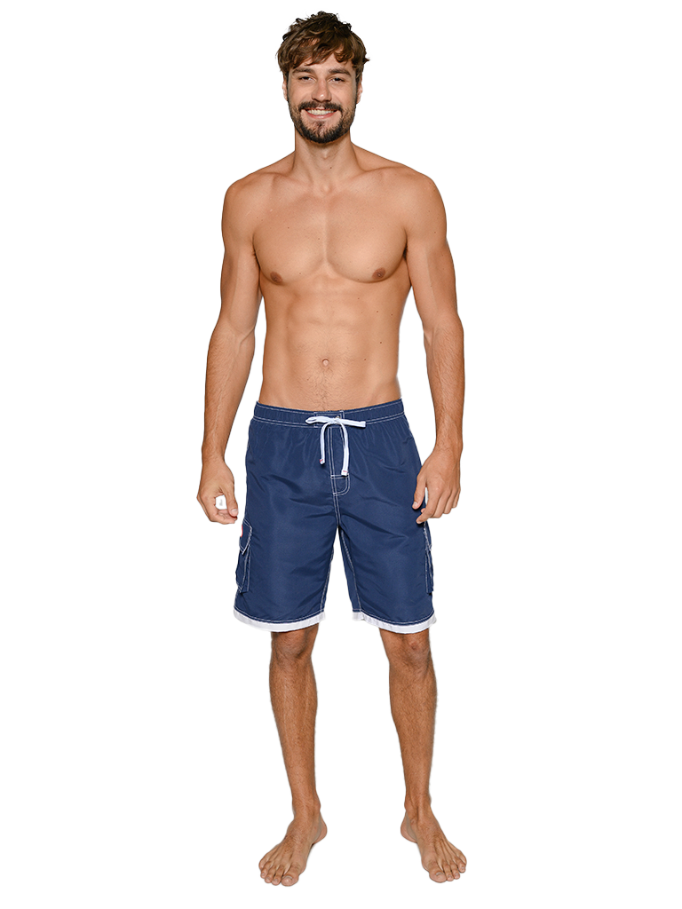 Men's Elasticized Board Shorts in bright solid colors