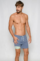 Solid Swim Shorts With Boxer Men