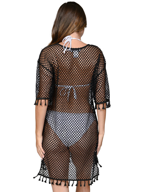 Fishnet mesh dress