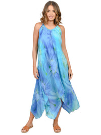 Spaghetti strap handkerchief maxi dress